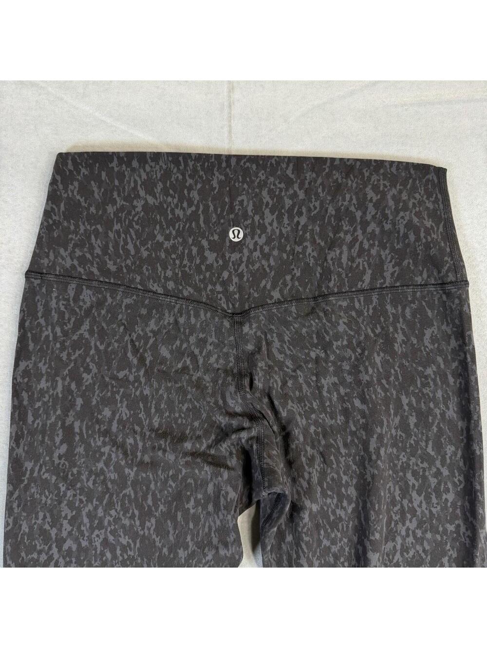 Lululemon Align Pants Womens 10 Gray Leopard Camo Crop 25” High Rise Leggings - Picture 4 of 7